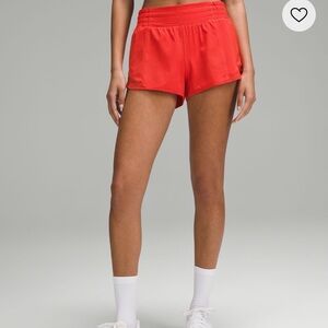 Lululemon Hotty Hot Shorts 2.5” in hot heat